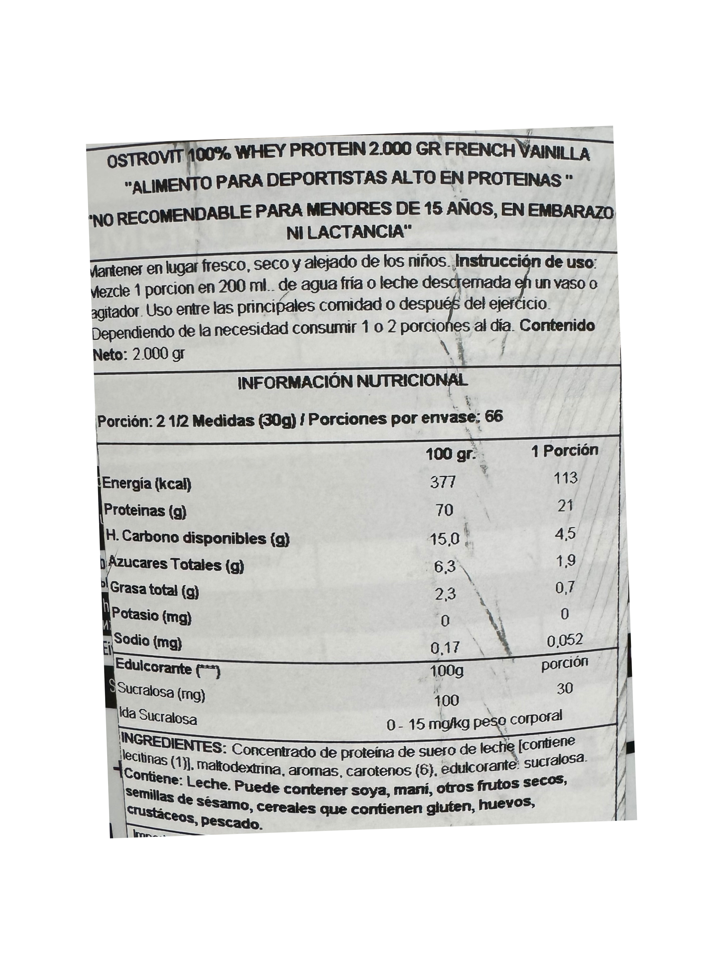 OstroVit 100% Whey Protein – French Vanilla