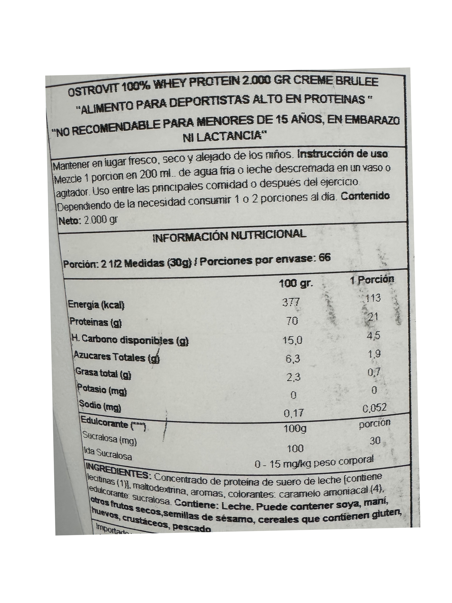 OstroVit 100% Whey Protein – Creme Brulee 2 kg