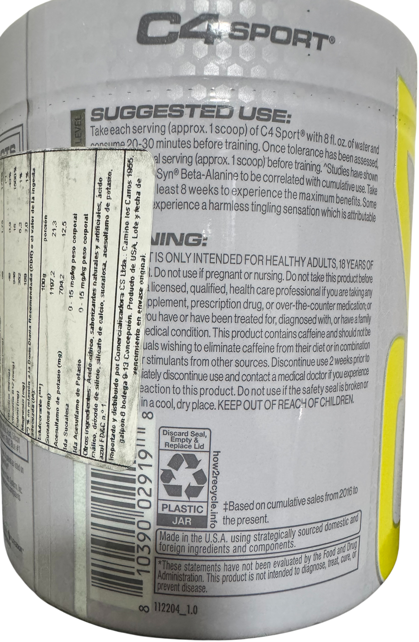 C4 Sport Pre-entreno sabor Blue Raspberry