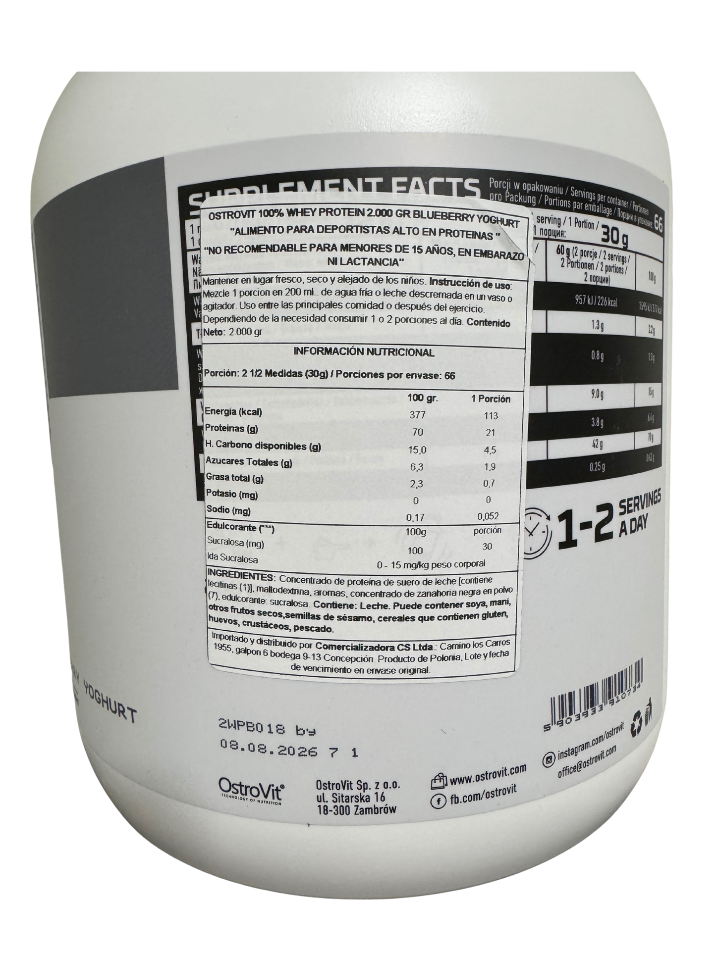 OstroVit 100% Whey Protein – Blueberry Cheesecake