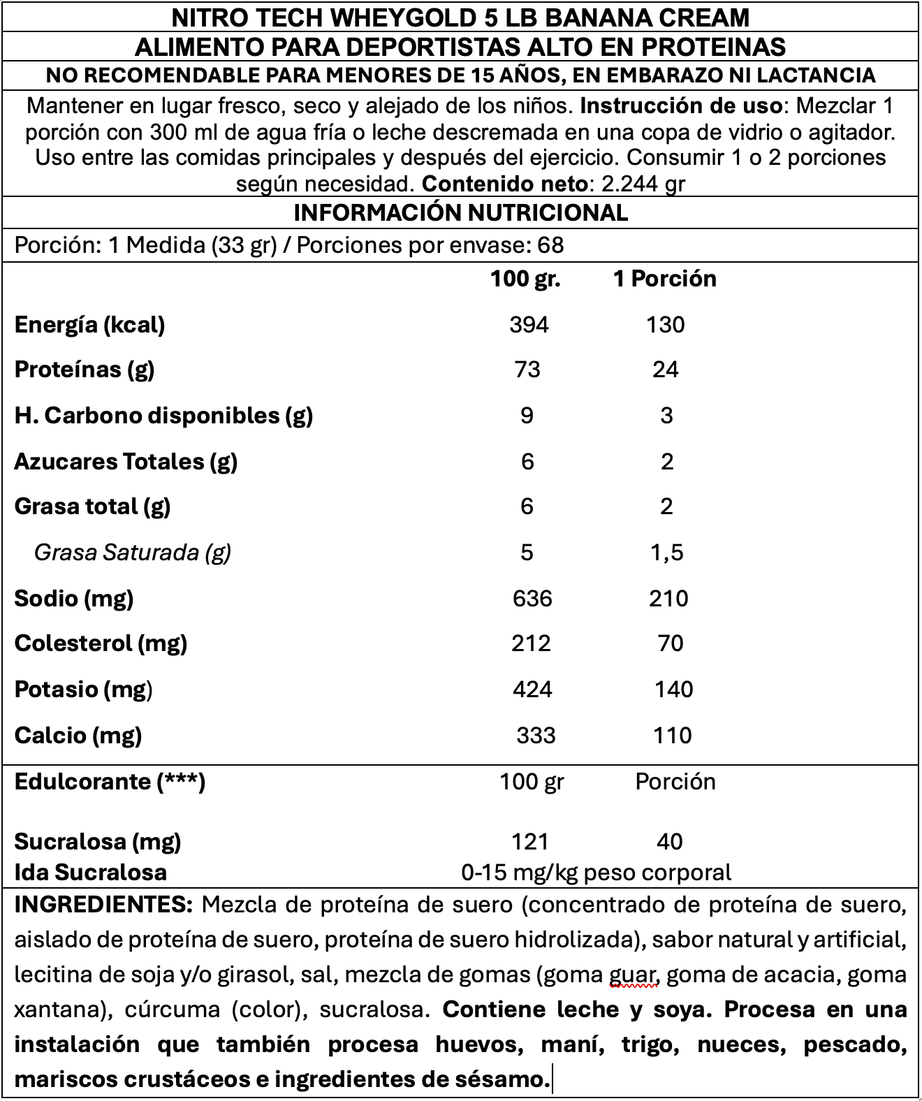 Muscletech Nitro-Tech Whey Gold 5 LB – Banana Cream (Limited Edition)