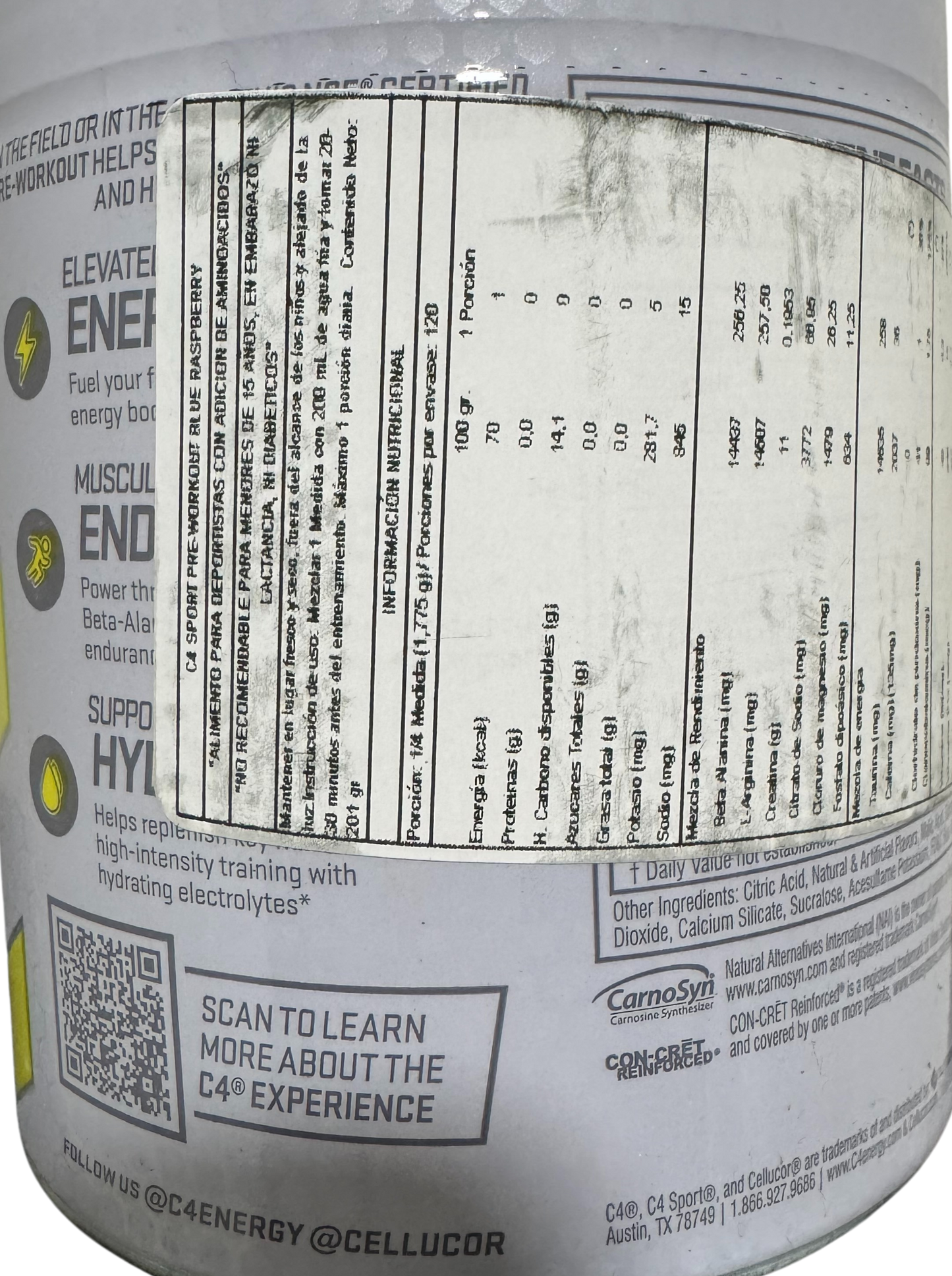 C4 Sport Pre-entreno sabor Blue Raspberry