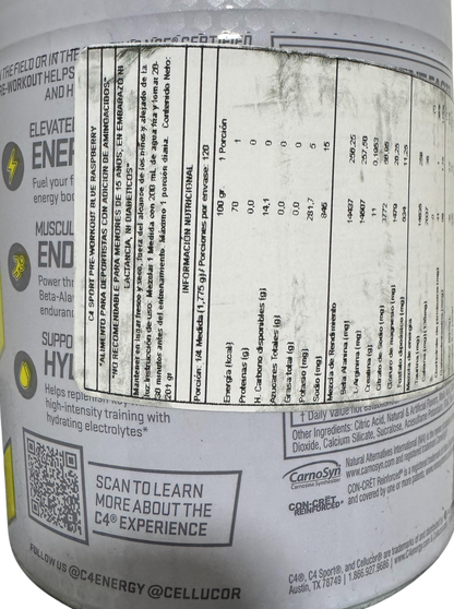 C4 Sport Pre-entreno sabor Blue Raspberry