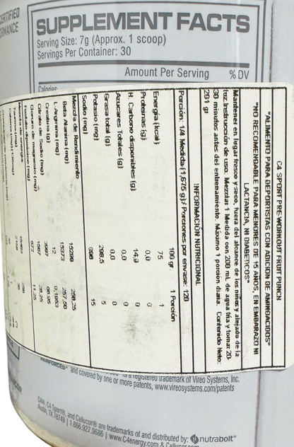 C4 Sport Pre-Entreno – Fruit Punch