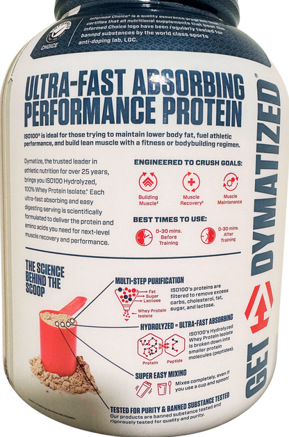 Dymatize ISO100 Hydrolyzed 5 Lb – Sabor Gourmet Chocolate